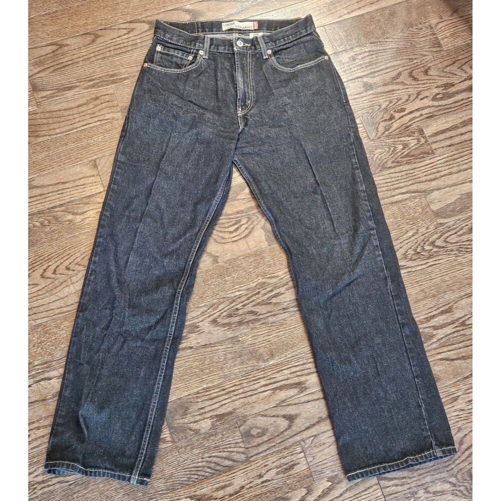 Levi’s 569 Jeans Mens 30x32 Loose Straight Dark Wash Denim Red Tab EX Black